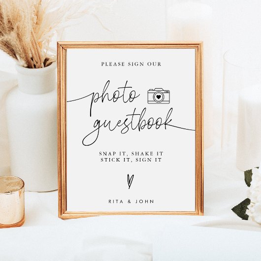 Poster Signe minimaliste moderne Mariage photo