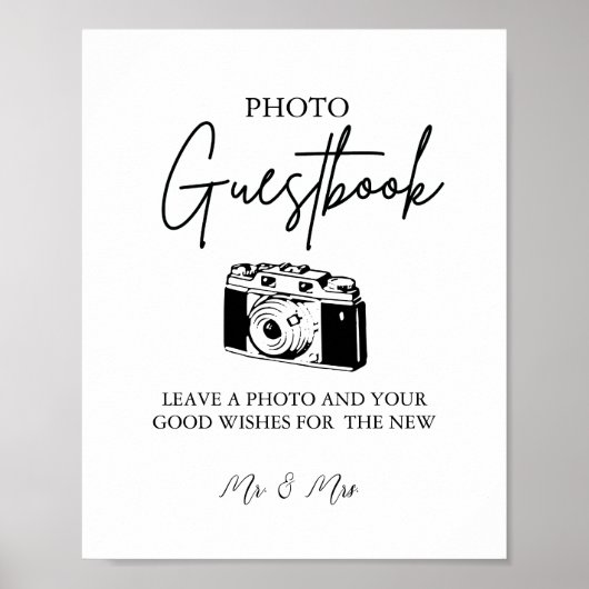 Poster Signe minimaliste moderne Mariage photo (Devant)