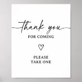 Poster Signe moderne Baby shower de Merci Faveurs (Devant)