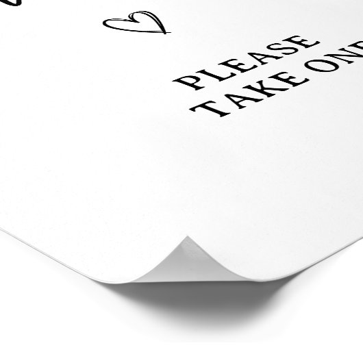 Poster Signe moderne Baby shower de script Faveurs (Coin)