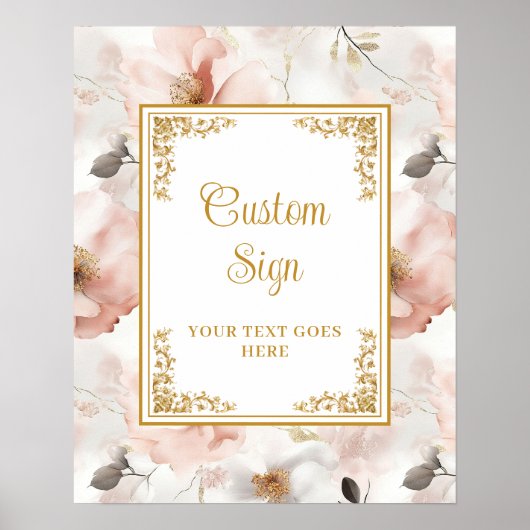 Poster Signe moderne boho rose roux or 8x10 (Devant)