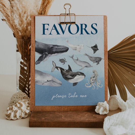 Poster Signe moderne Rustique Baby shower Océan Faveurs