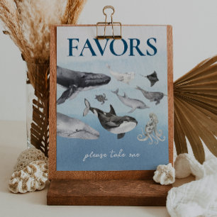Poster Signe moderne Rustique Baby shower Océan Faveurs