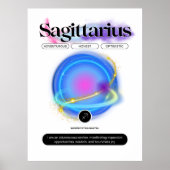 Poster Signe moderne Zodiac Sagittarius Citation Élément  (Devant)