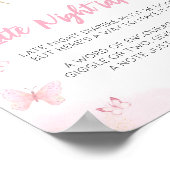 Poster Signe Ne dites pas Bébé Shower Bébé Papillon Rose (Coin)