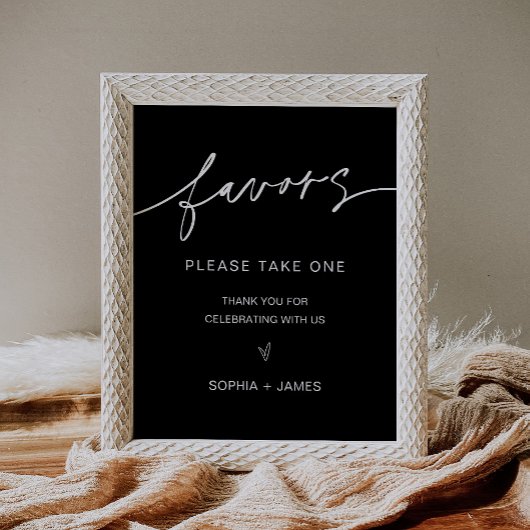 Poster SIGNE NOIR Faveurs de mariage