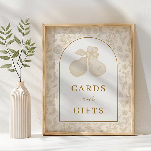 Poster Signe Or Perfect Pear Fête des mariées Cartes et C