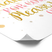 Poster Signe Parties scintillant en or rose Confetti Merc (Coin)