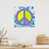 Poster Signe PEACE rempli de couleurs 1 (Cuisine)