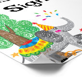 Poster Signe personnalisé de prise à la main de l'éléphan (Coin)