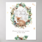 Poster SIGNE PERTINENT Baby shower forestier hivernal (Devant)