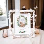 Poster SIGNE PERTINENT Baby shower forestier hivernal