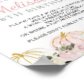 Poster Signe Petit Citrouille Premier Anniversaire Heure  (Coin)