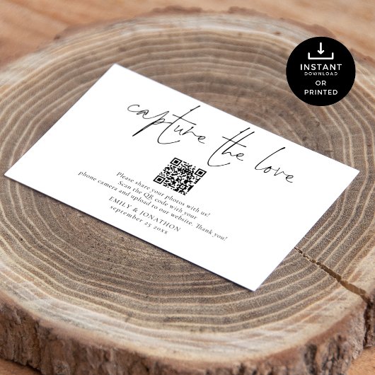 Poster Signe photo mariage QR Code Capture de l'amour