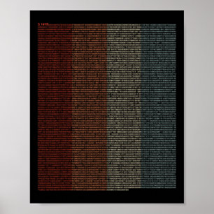 Poster Signe Pi vintage à 10000 chiffres - Mathématiques