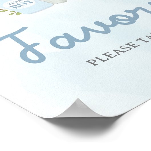 Poster Signe Poppin Bouteilles Boy Baby shower Faveurs (Coin)