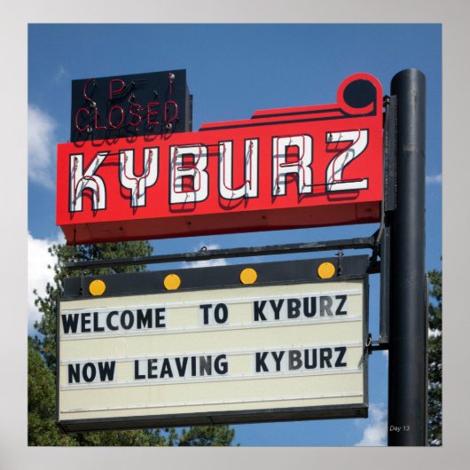 Poster Signe pour Kyburz, Californie (Devant)