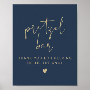 Poster SIGNE Pretzel Minimaliste Marine & Or