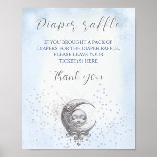 Poster Signe Raffle Sur Le Baby shower Lune Boy