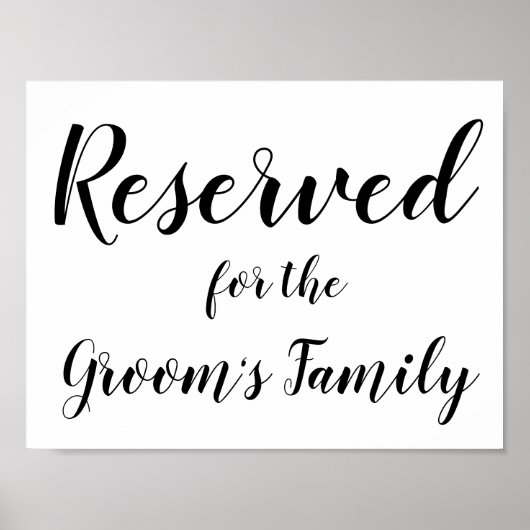 Poster Signe réservé - Famille de Groom (Devant)