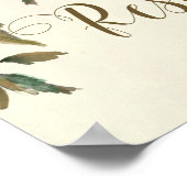 Poster signe réservé mariage floral rose bordeaux (Coin)