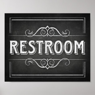 Poster Signe RESTROOM Style Chalk Imprimer