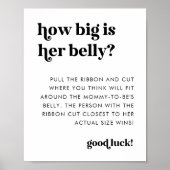 Poster Signe Retro Script How Big Is Her Belly 8x10 (Devant)