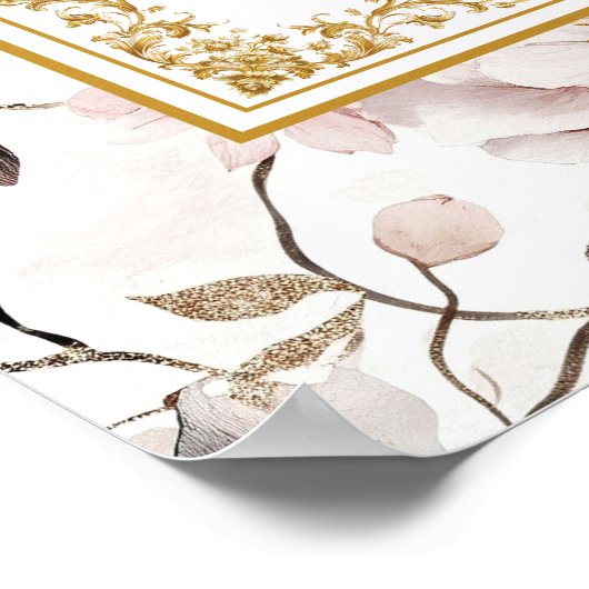 Poster Signe romantique boho rose roux or 8x10 (Coin)