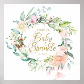 Poster Signe Rose or de bois Sprinkle Script bébé (Devant)