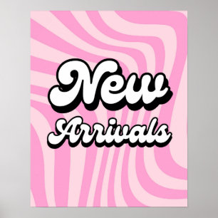 Poster Signe rose pour les magasins de détail
