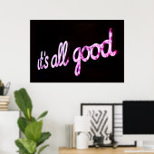 POSTER SIGNE ROSE "TOUT VA BIEN" (Bureau à domicile)