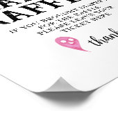 Poster Signe rouge Baby shower Halloween rose (Coin)