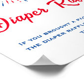 Poster Signe rouge blanc et Baby shower douloureux (Coin)