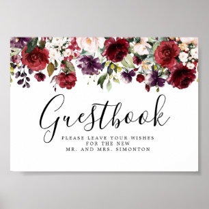 Poster Signe rouge rose Mariage