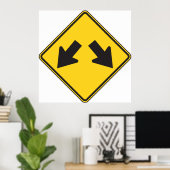POSTER SIGNE ROUTIÈRE DOUBLE FLÈCHE (Bureau à domicile)
