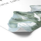 Poster Signe Rustique Aquarelle Montagne Faveurs Mariage (Coin)