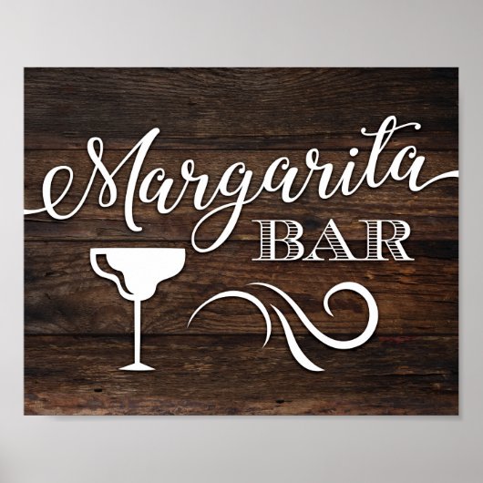 Poster Signe Rustique Chic MARGARITA BAR (Devant)