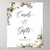 Poster Signe Rustique Floral Berries d'hiver Cartes et ca (Devant)