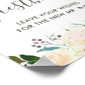 Poster Signe Rustique Floral Green Mariage (Coin)