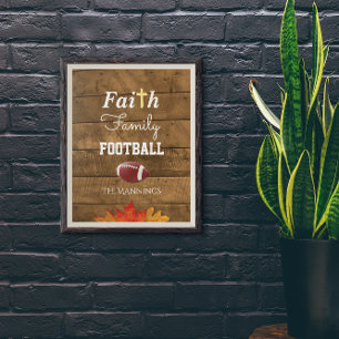 Poster Signe rustique personnalisé par football de