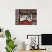 Poster Signe rustique sans intrusion dans la grange rouge (Bureau à domicile)