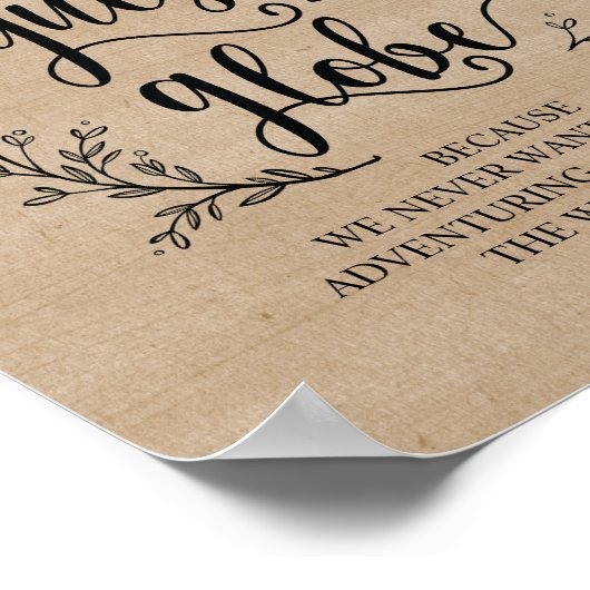 Poster Signe Rustique Vins Mariage Signe Notre Globe Invi (Coin)