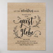Poster Signe Rustique Vins Mariage Signe Notre Globe Invi (Devant)