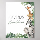 Poster Signe Safari Baby shower Faveurs (Devant)