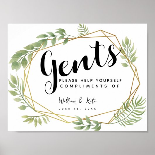 Poster Signe salle de bain pour les gents -articles de to (Devant)