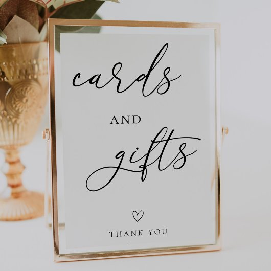 Poster Signe simple de cartes de mariage et de cadeaux