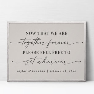 Poster Signe simple de cérémonie de Mariage de siège blan