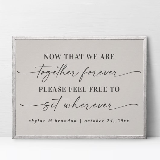 Poster Signe simple de cérémonie de Mariage de siège blan