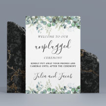 Signe simple Eucalyptus vert Mariage débranché