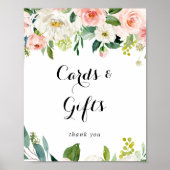 Poster Signe simple floral vert Feuilles et cadeaux (Devant)